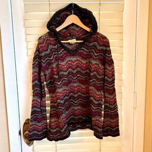 Royal Robbins open-knit hoodie sweater, size L